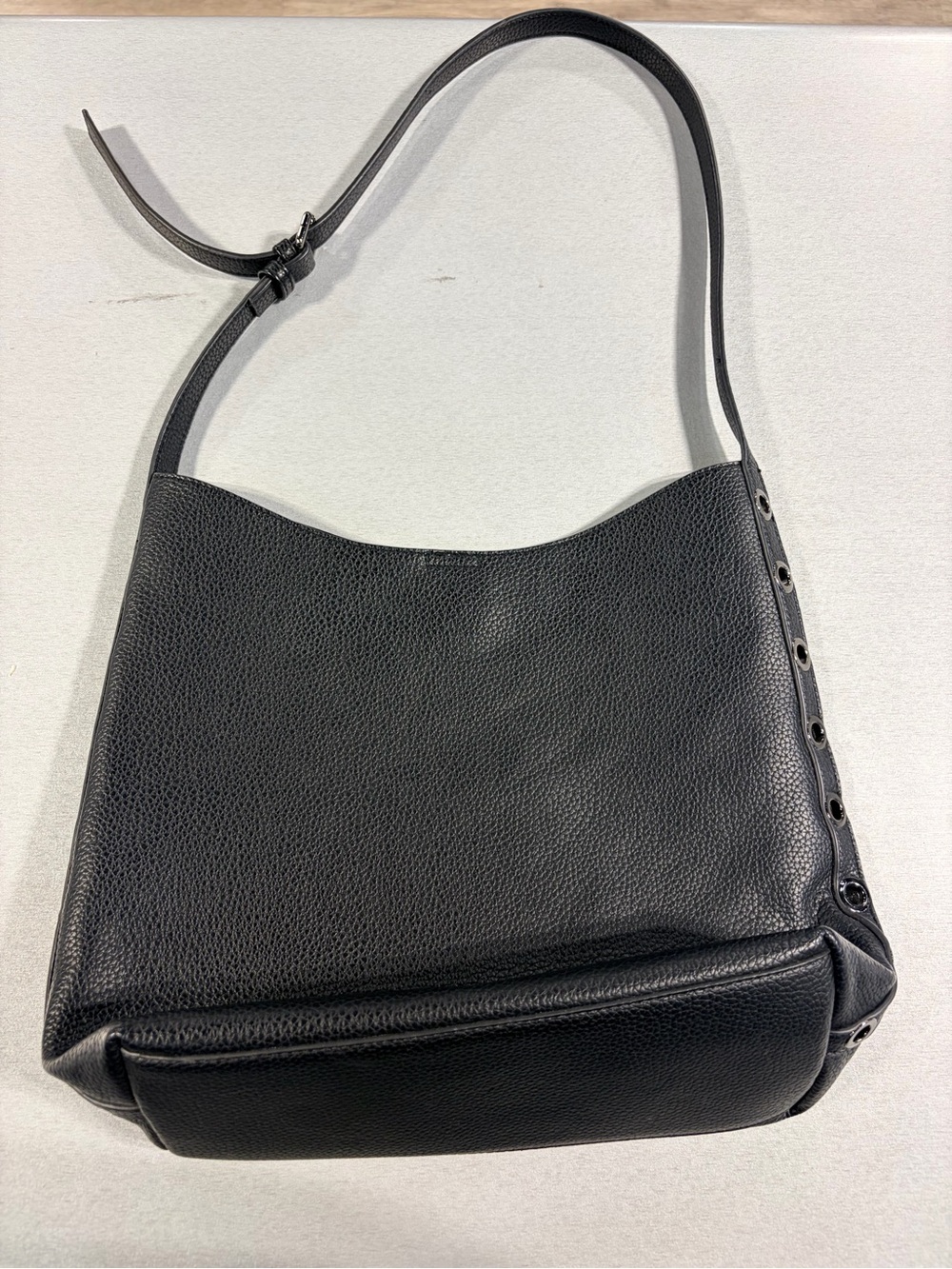 Sole Society Black Pebbled Shoulder Hobo Bag